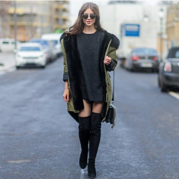 Sexy Chic Jeffrey Campbell Black Microsuede OTK Boots - Picture 9 of 13